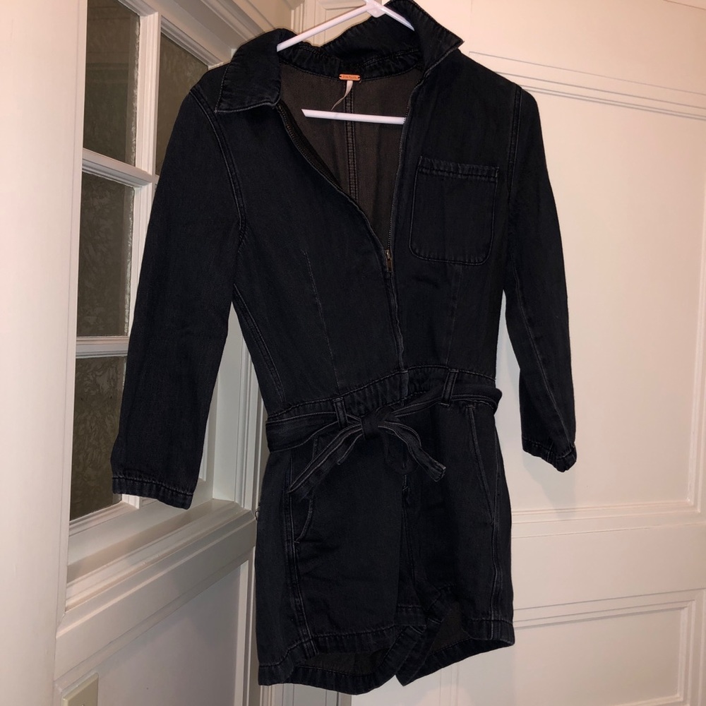 Black Denim FREE PEOPLE Romper Size 4